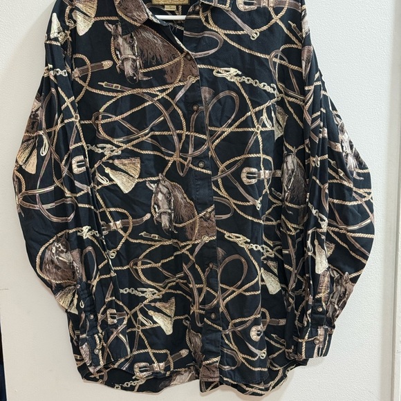 Bit & Bridle Black and Brown Equestrian Shirt - Picture 1 of 4